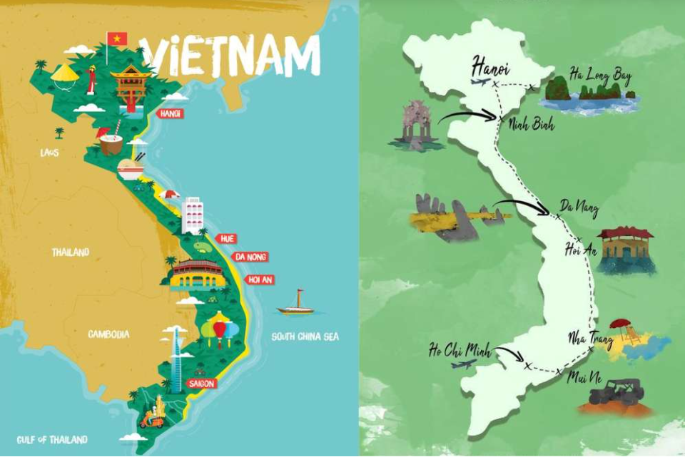 Mapa Vietnam Fonte Asiatica Travel