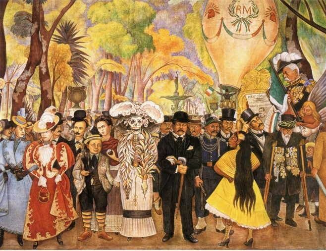 Fragmento do mural Sonho de uma tarde dominical na Alameda, Diego Rivera (1947-48)